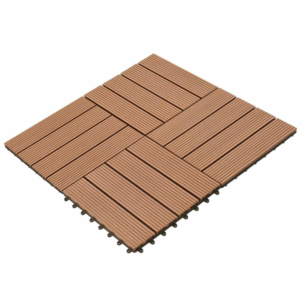 WPC Tiles 11.8"x11.8" 11 pcs 11 ftÂ² Brown, 40825