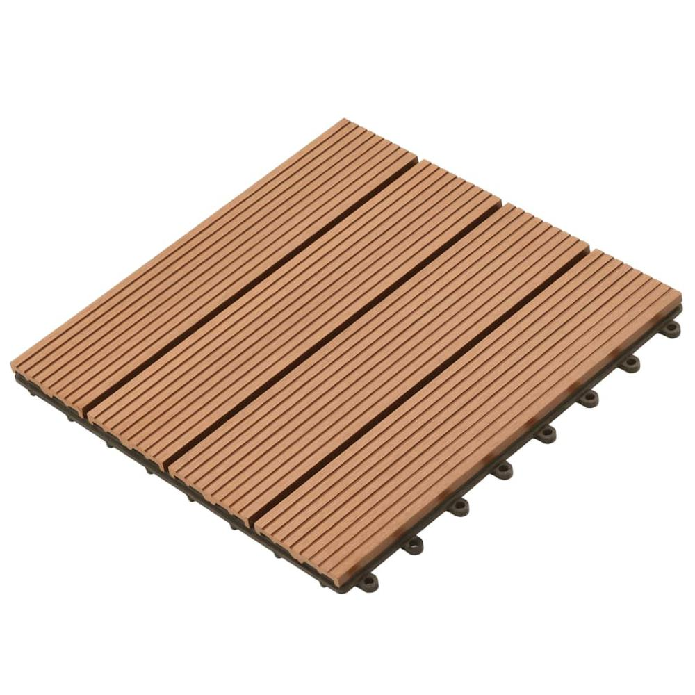 WPC Tiles 11.8"x11.8" 11 pcs 11 ftÂ² Brown, 40825