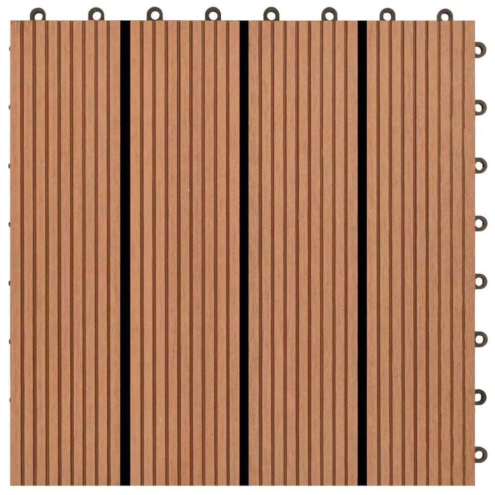 WPC Tiles 11.8"x11.8" 11 pcs 11 ftÂ² Brown, 40825