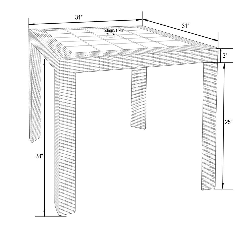 Mace Weave Design Outdoor Dining Table