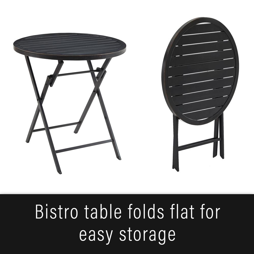 Kaplan 3Pc Outdoor Metal Bistro Set Mist/Oil Rubbed Bronze - Bistro Table & 2 Swivel Chairs