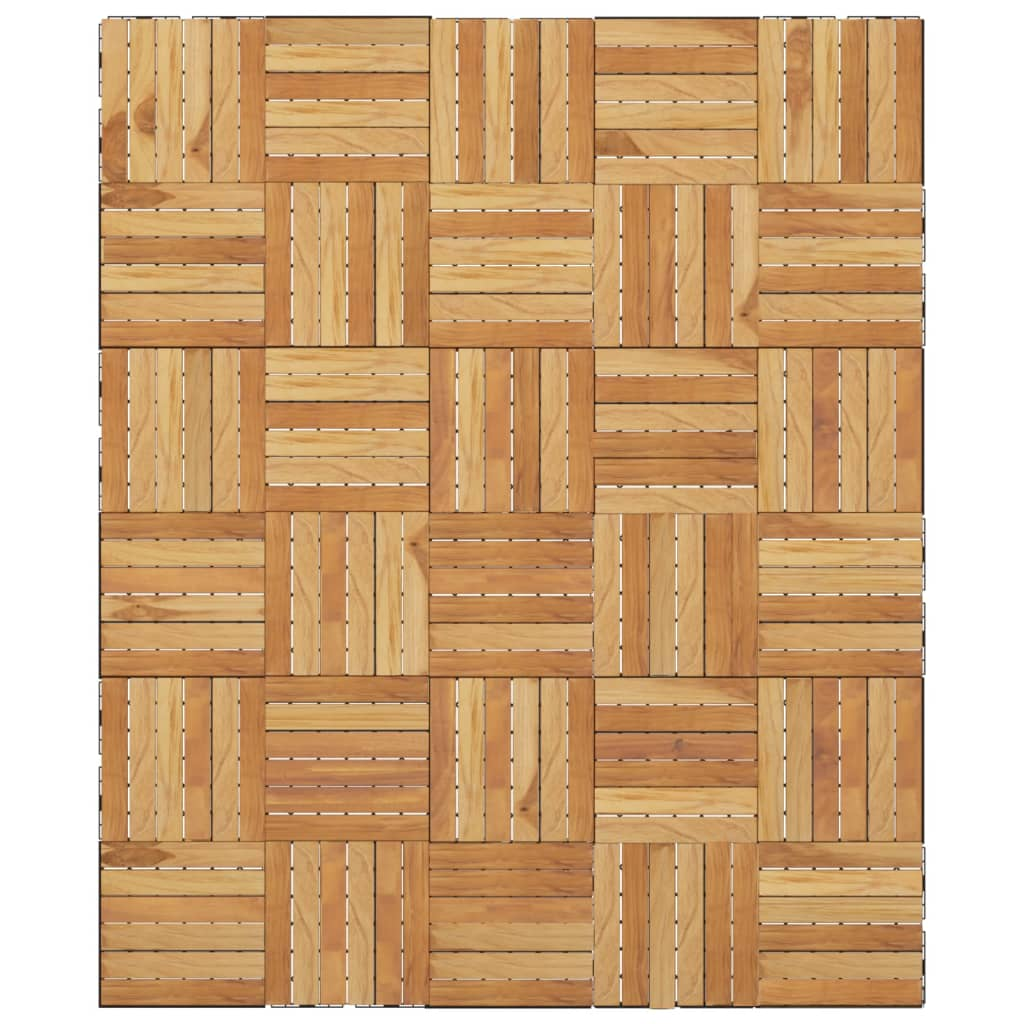 vidaXL Decking Tiles 30 pcs 11.8"x11.8" Solid Wood Teak Vertical Pattern