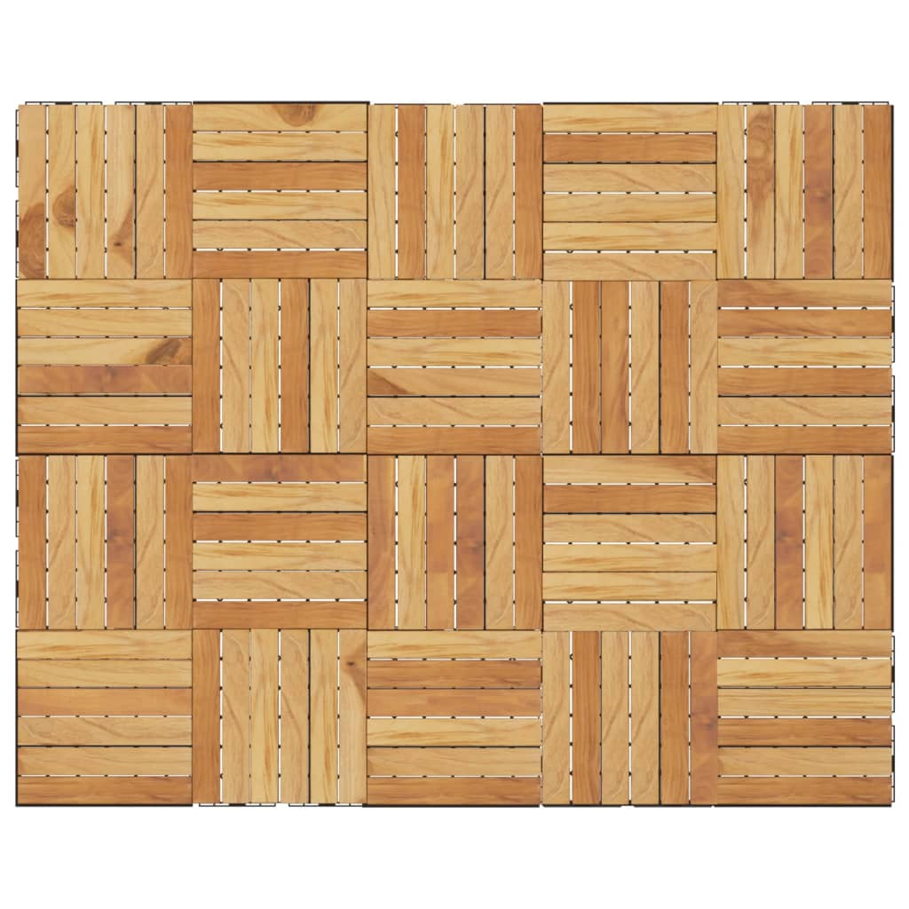 vidaXL Decking Tiles 20 pcs 11.8"x11.8" Solid Wood Teak Vertical Pattern