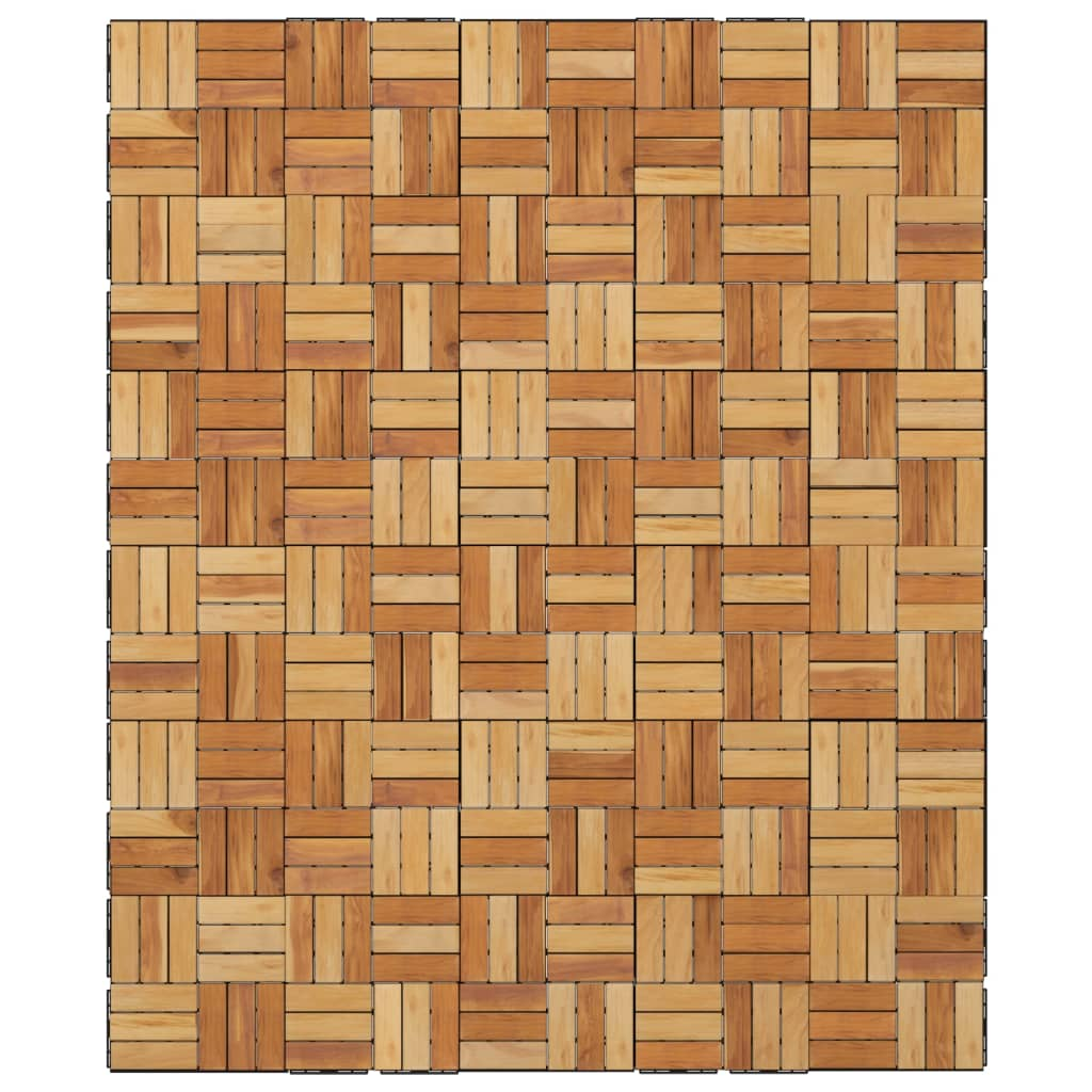 vidaXL Decking Tiles 30 pcs 11.8"x11.8" Solid Wood Teak