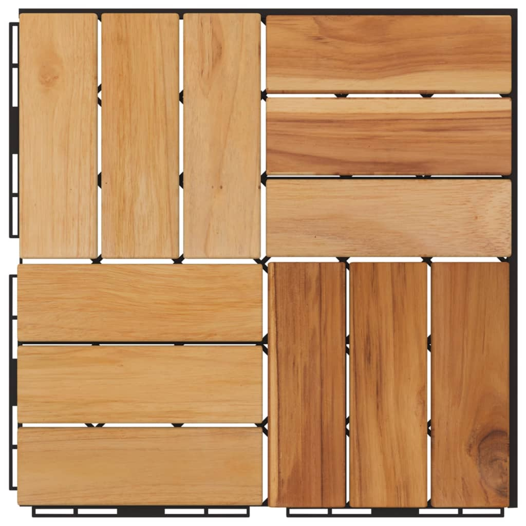 vidaXL Decking Tiles 30 pcs 11.8"x11.8" Solid Wood Teak