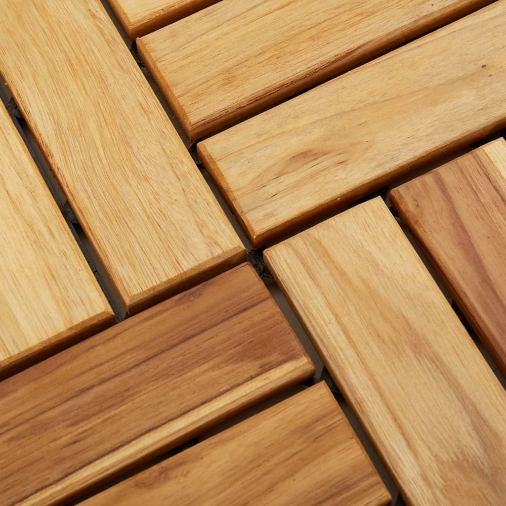 vidaXL Decking Tiles 30 pcs 11.8"x11.8" Solid Wood Teak