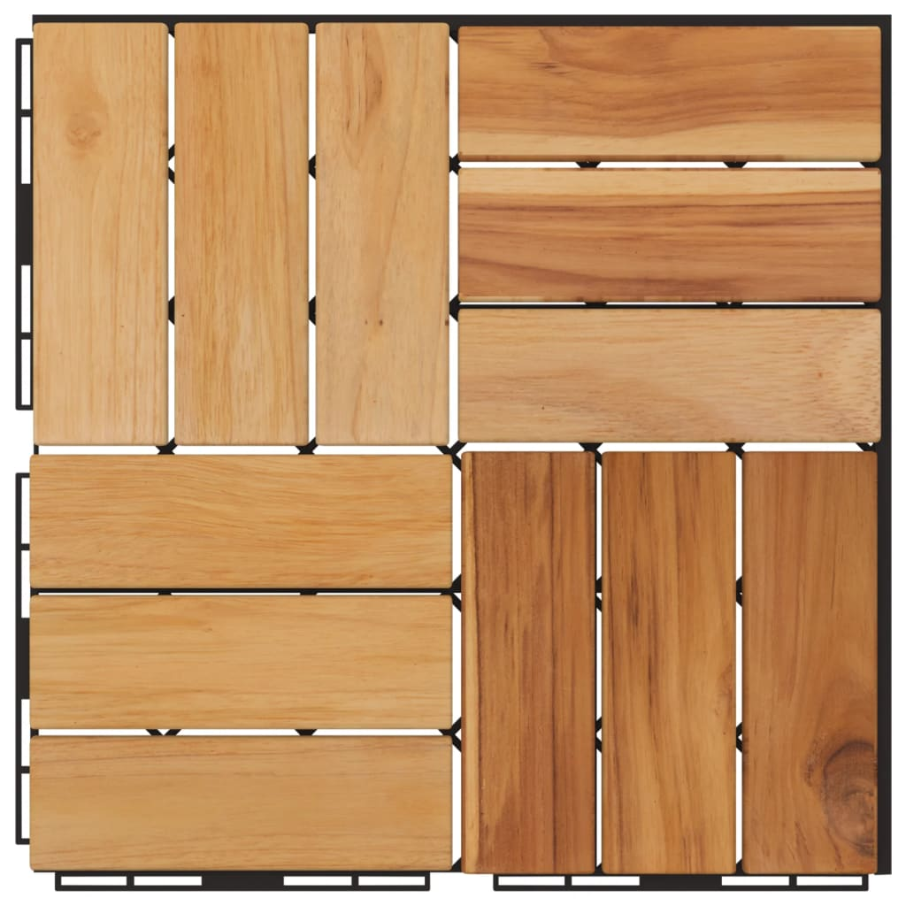 vidaXL Decking Tiles 20 pcs 11.8"x11.8" Solid Wood Teak