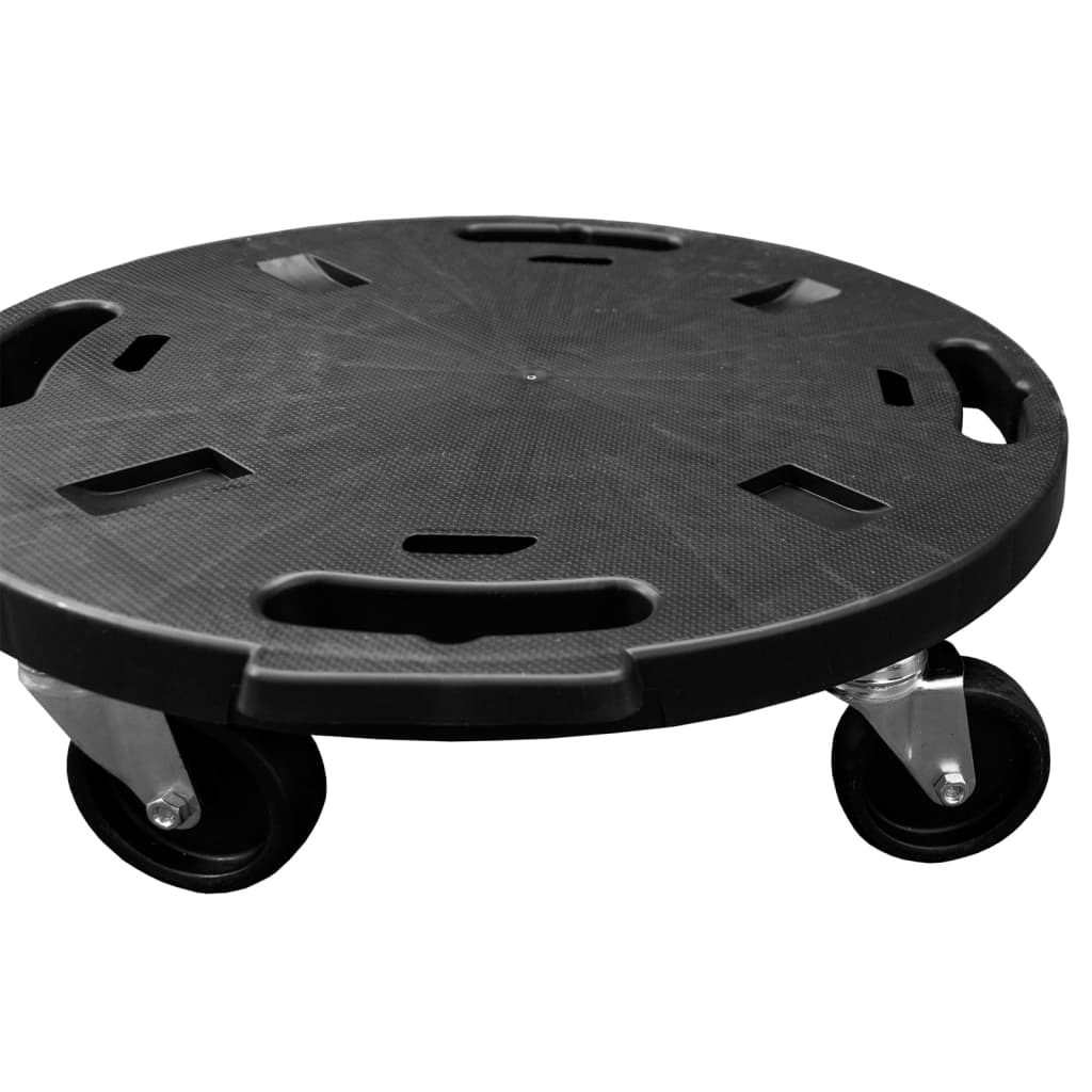 vidaXL Plant Trolley with Wheels Diameter 15.7" Black 606.3 lb