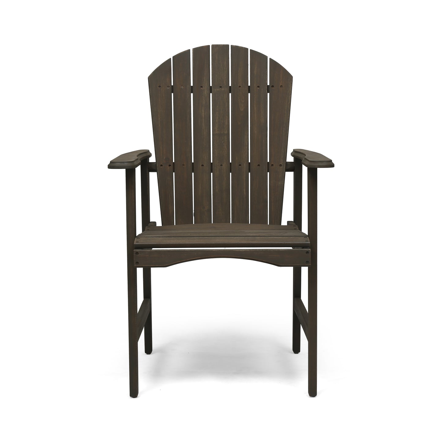 Outdoor Weather Resistant Acacia Wood Adirondack Dining Chairs (Set of 2), Grey Finish