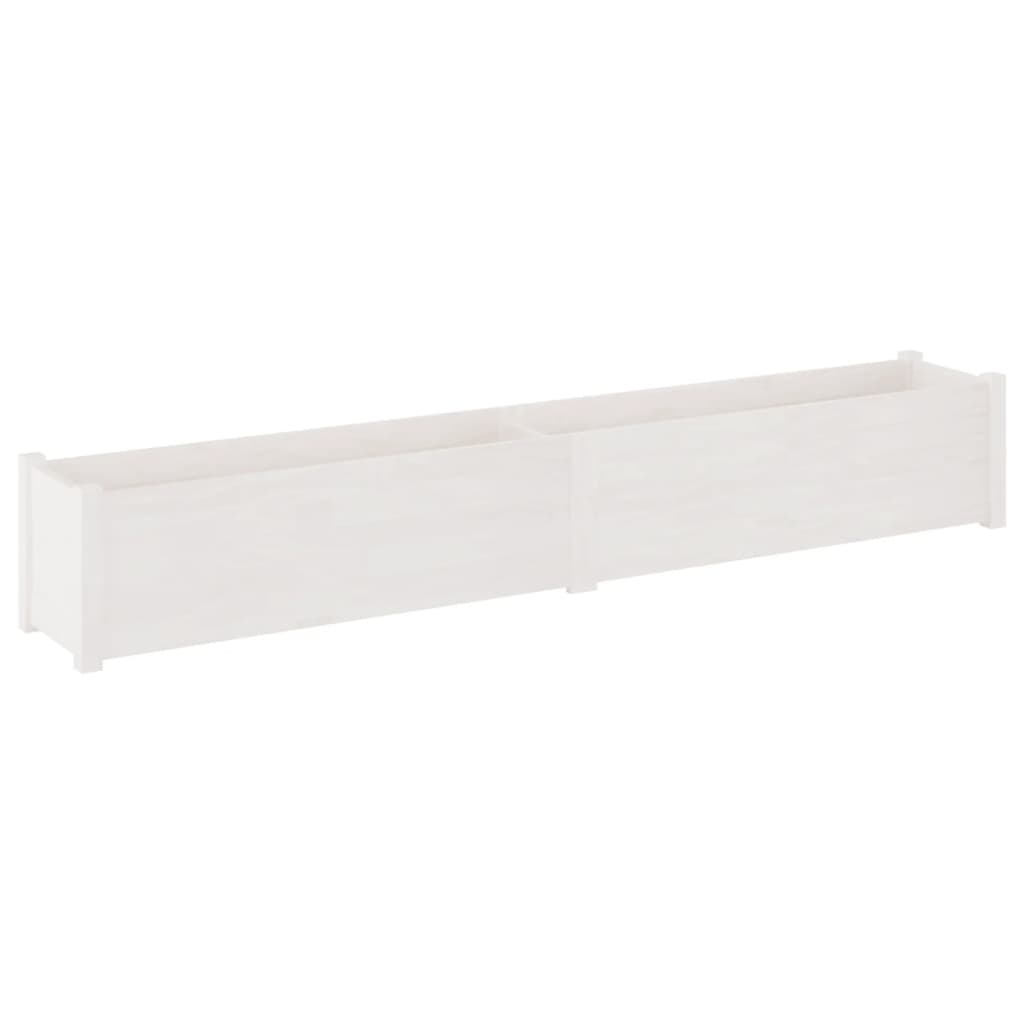 vidaXL Garden Planter White 78.7"x12.2"x12.2" Solid Wood Pine