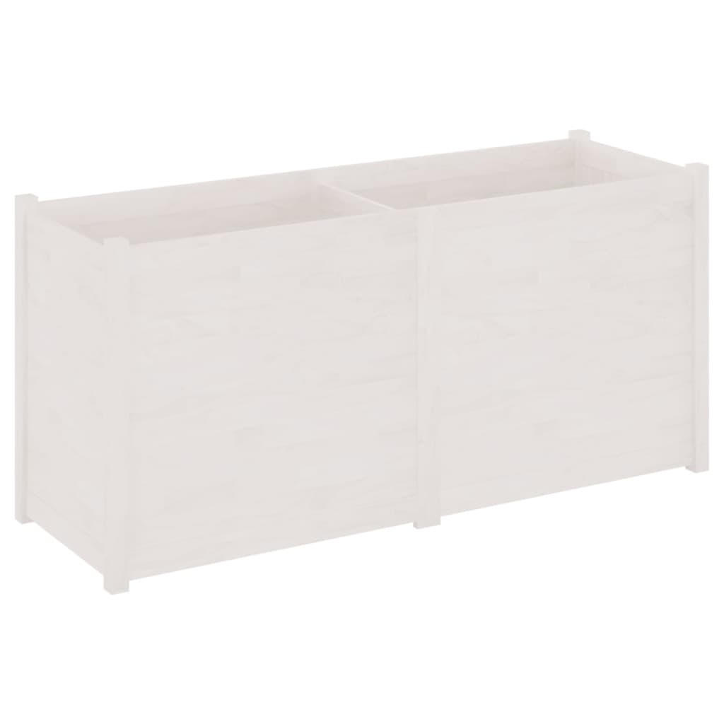 vidaXL Garden Planter White 59.1"x19.7"x27.6" Solid Wood Pine