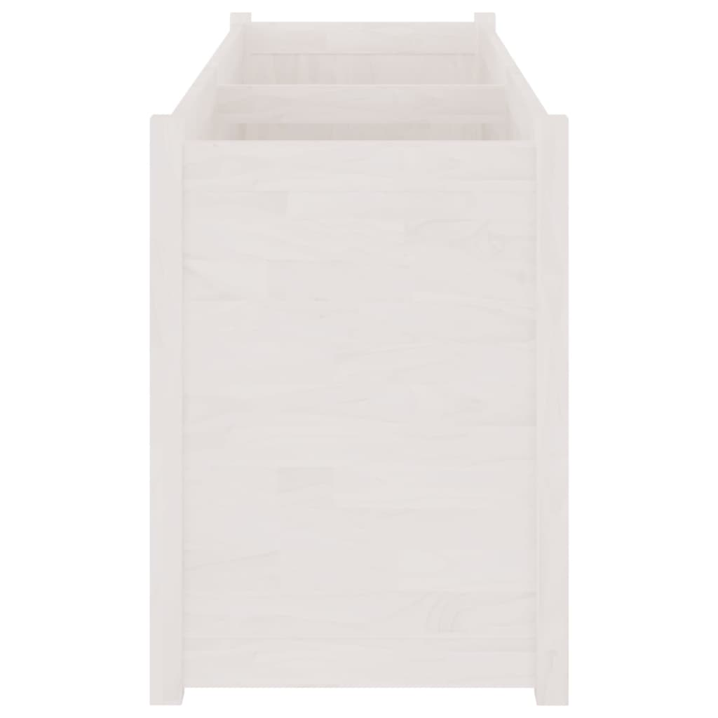 vidaXL Garden Planter White 59.1"x19.7"x27.6" Solid Wood Pine