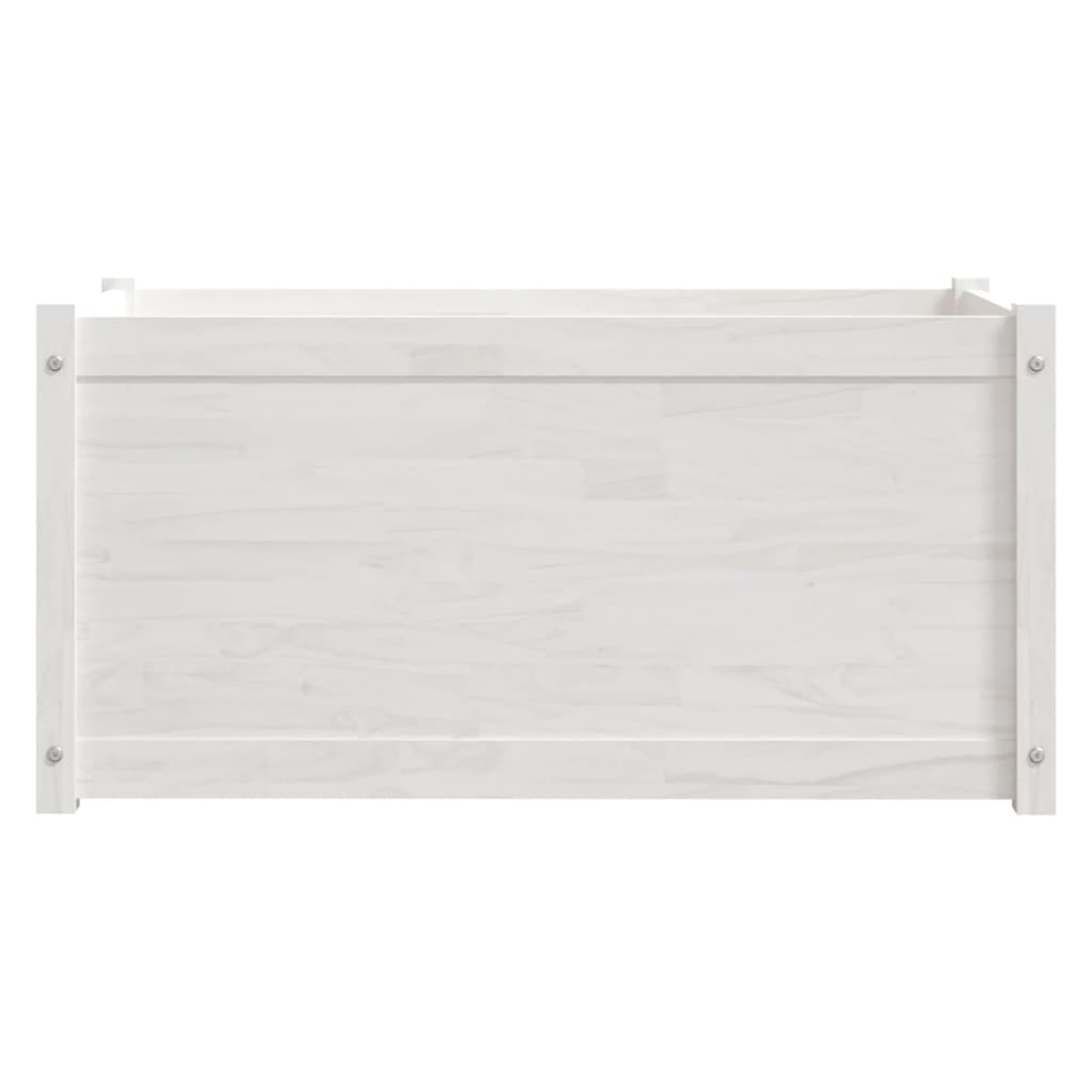 vidaXL Garden Planters 2 pcs White 39.4"x19.7"x19.7" Solid Wood Pine