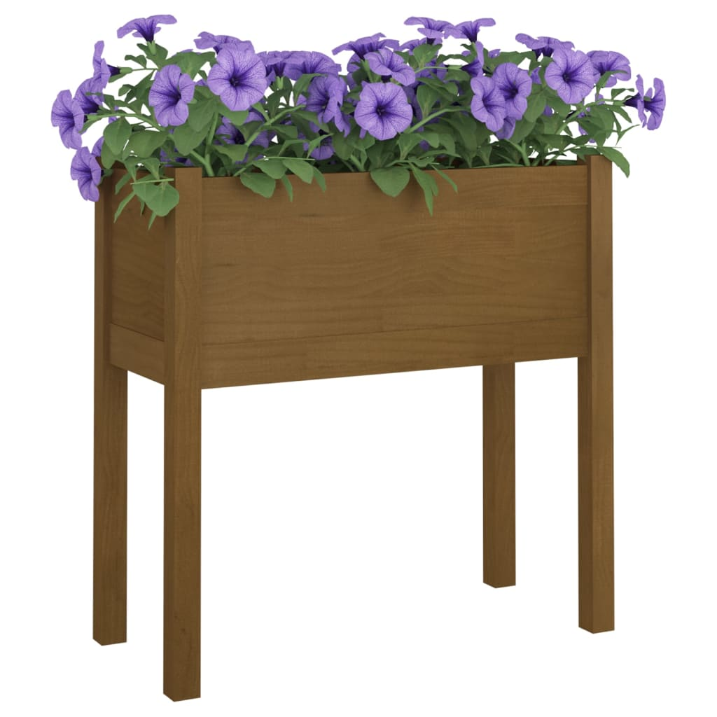 vidaXL Garden Planter Honey Brown 27.6"x12.2"x27.6" Solid Wood Pine