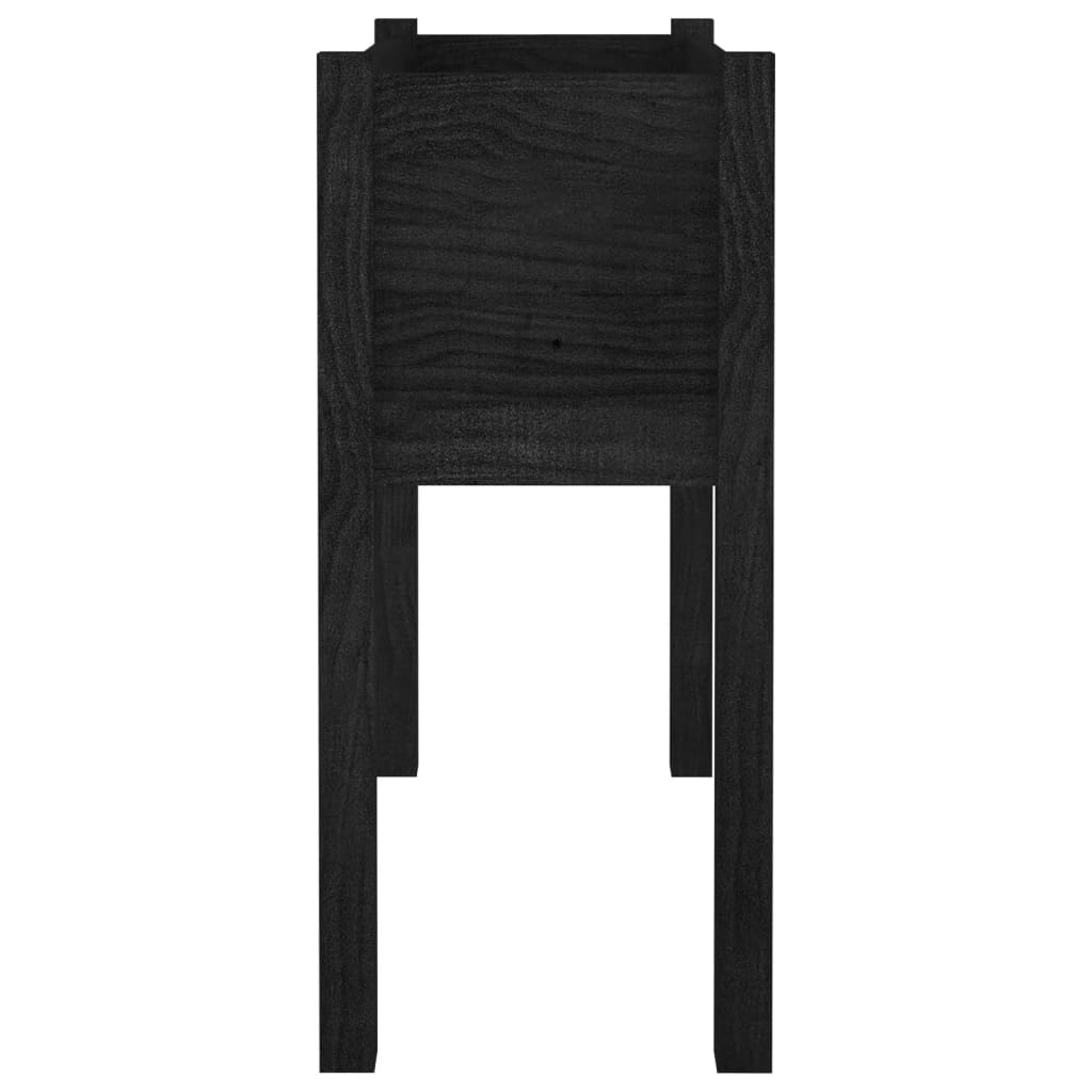 vidaXL Garden Planters 2 pcs Black 27.6"x12.2"x27.6" Solid Wood Pine