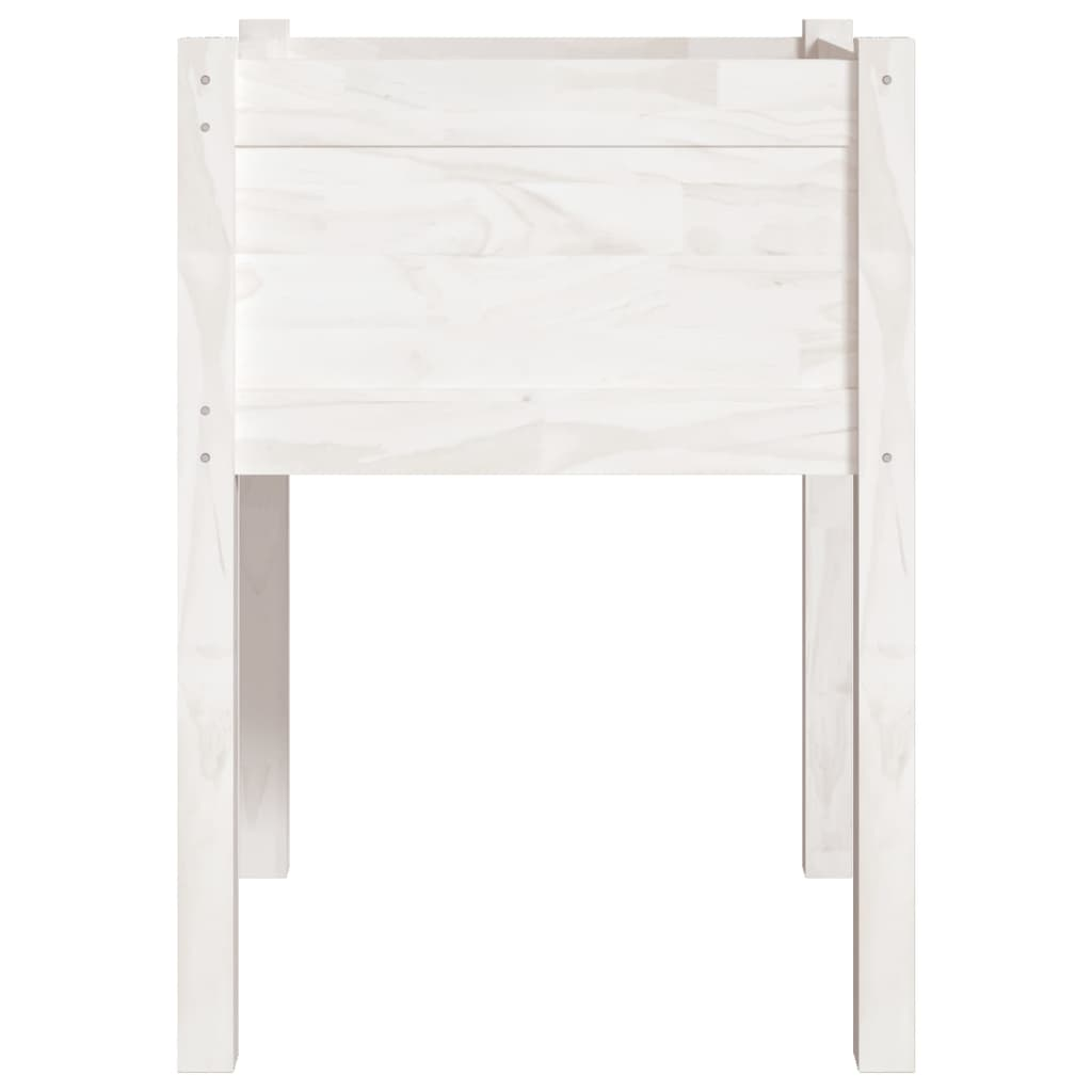 vidaXL Garden Planter White 19.7"x19.7"x27.6" Solid Wood Pine