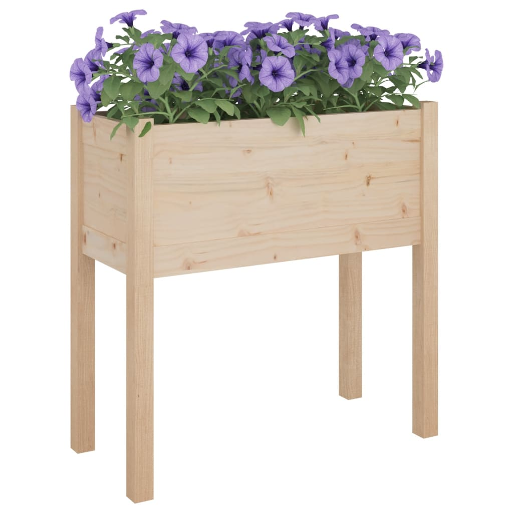 vidaXL Garden Planters 2 pcs 27.6"x12.2"x27.6" Solid Wood Pine