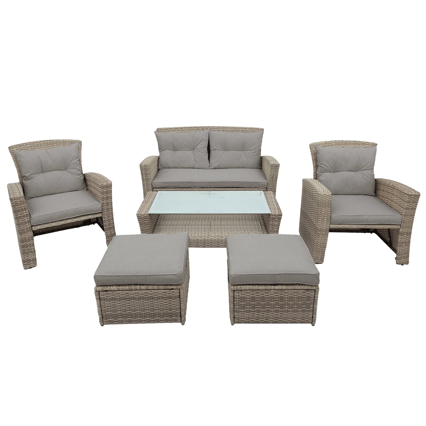 Patio Furniture Set, 4 Piece Outdoor Conversation Set All Weather