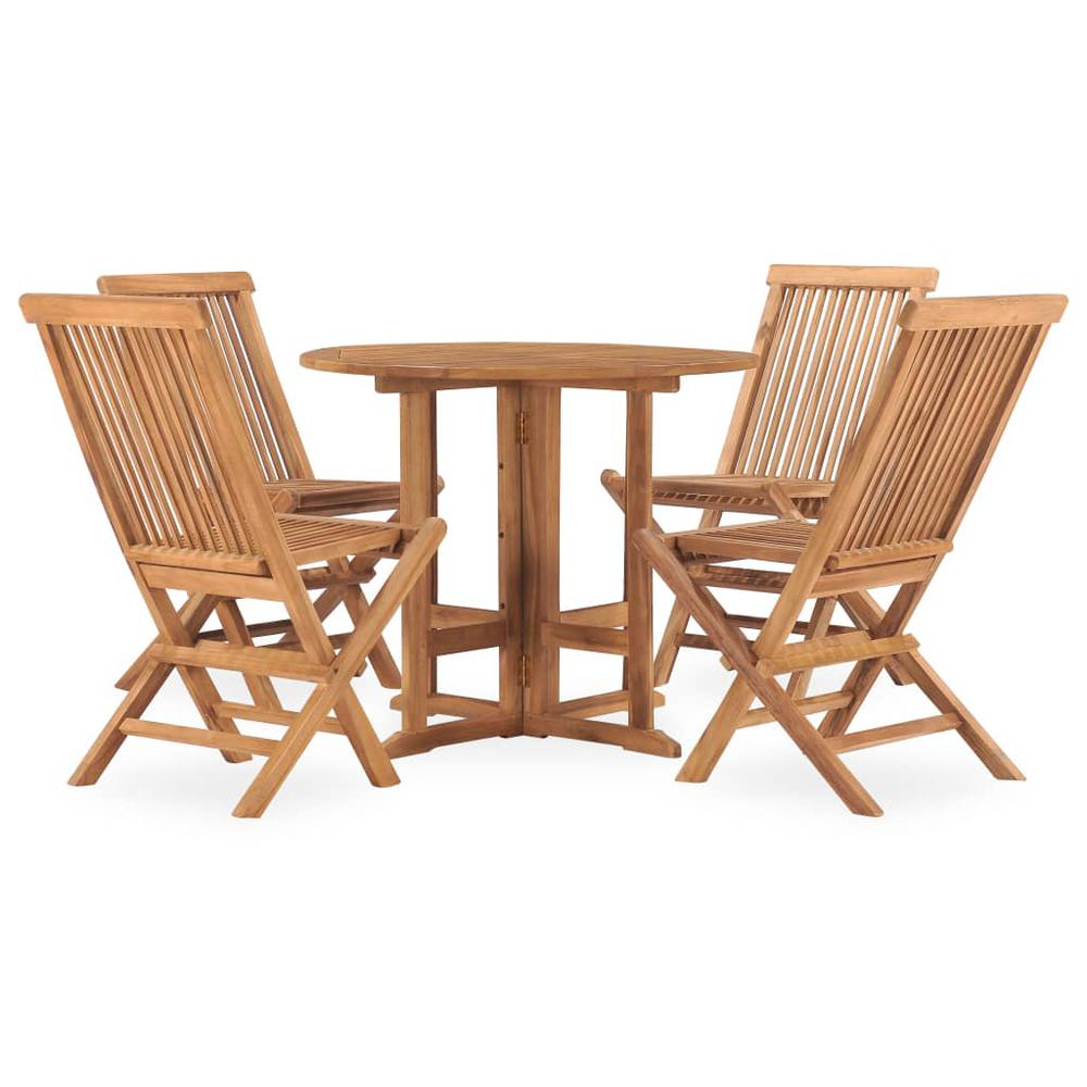 vidaXL 5 Piece Folding Outdoor Dining Set Solid Teak Wood, 3059977