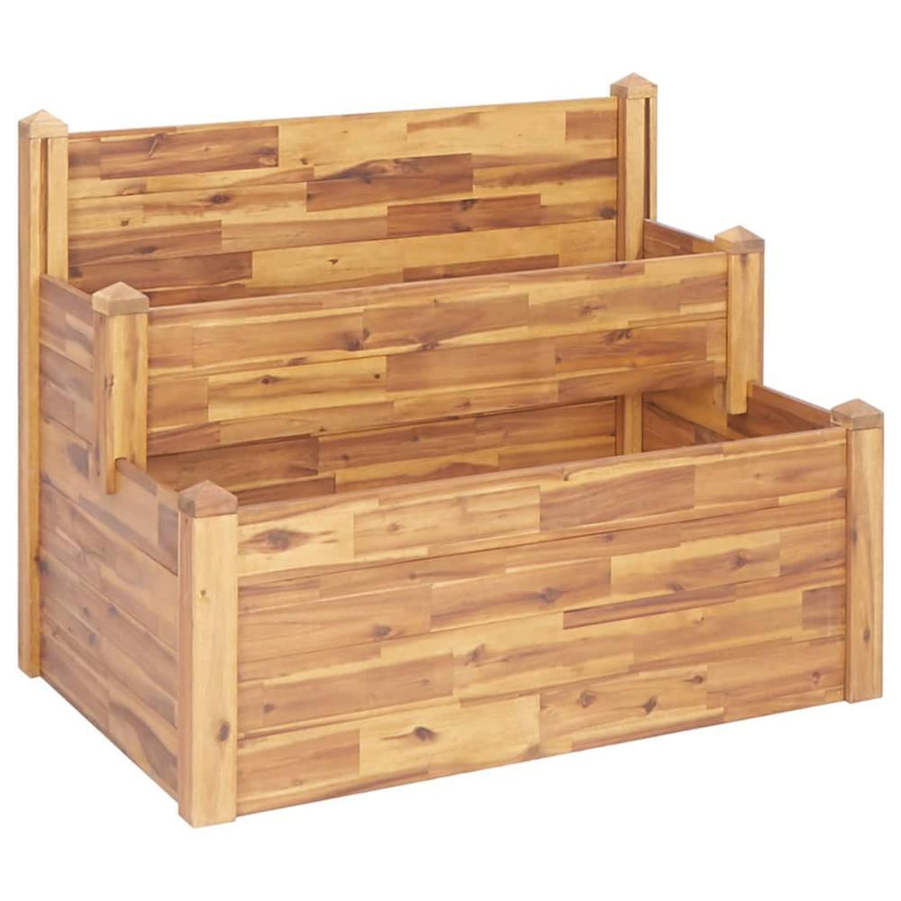 vidaXL 2-Tier Garden Planter 43.3"x29.5"x33.1" Solid Acacia Wood, 46582