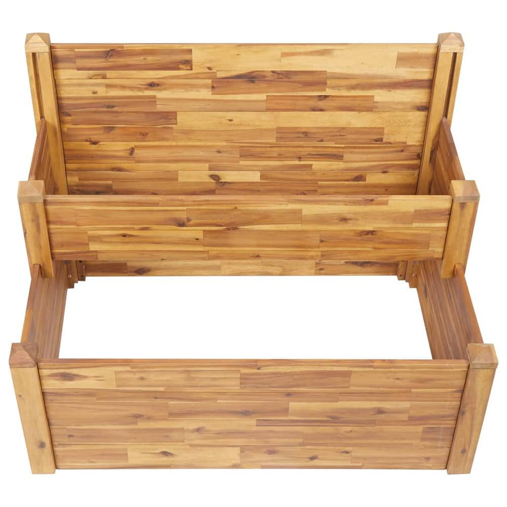 vidaXL 2-Tier Garden Planter 43.3"x29.5"x33.1" Solid Acacia Wood, 46582