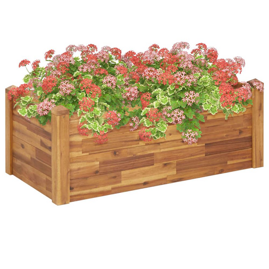 vidaXL Garden Raised Bed 43.3"x23.6"x17.3" Solid Acacia Wood, 46578