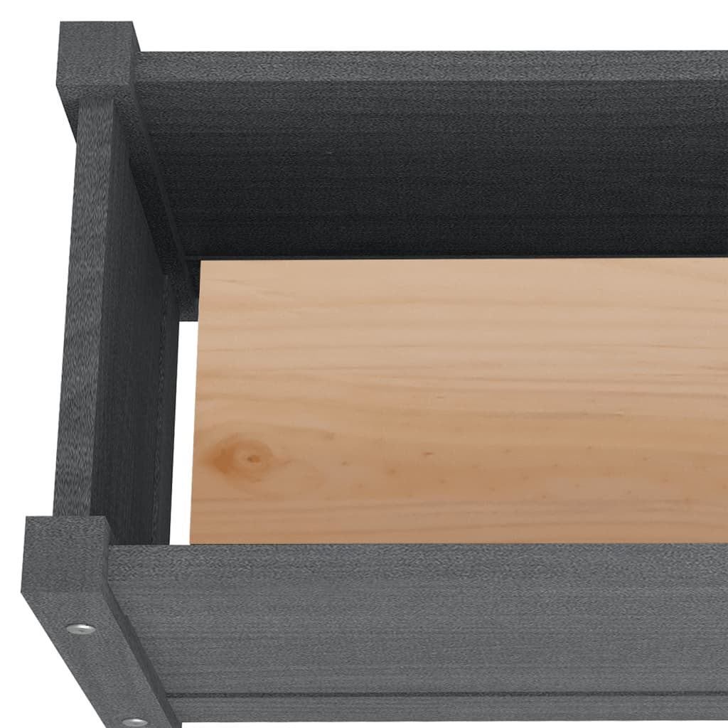 vidaXL Garden Planters 2 pcs Gray 23.6"x12.2"x12.2" Solid Wood Pine