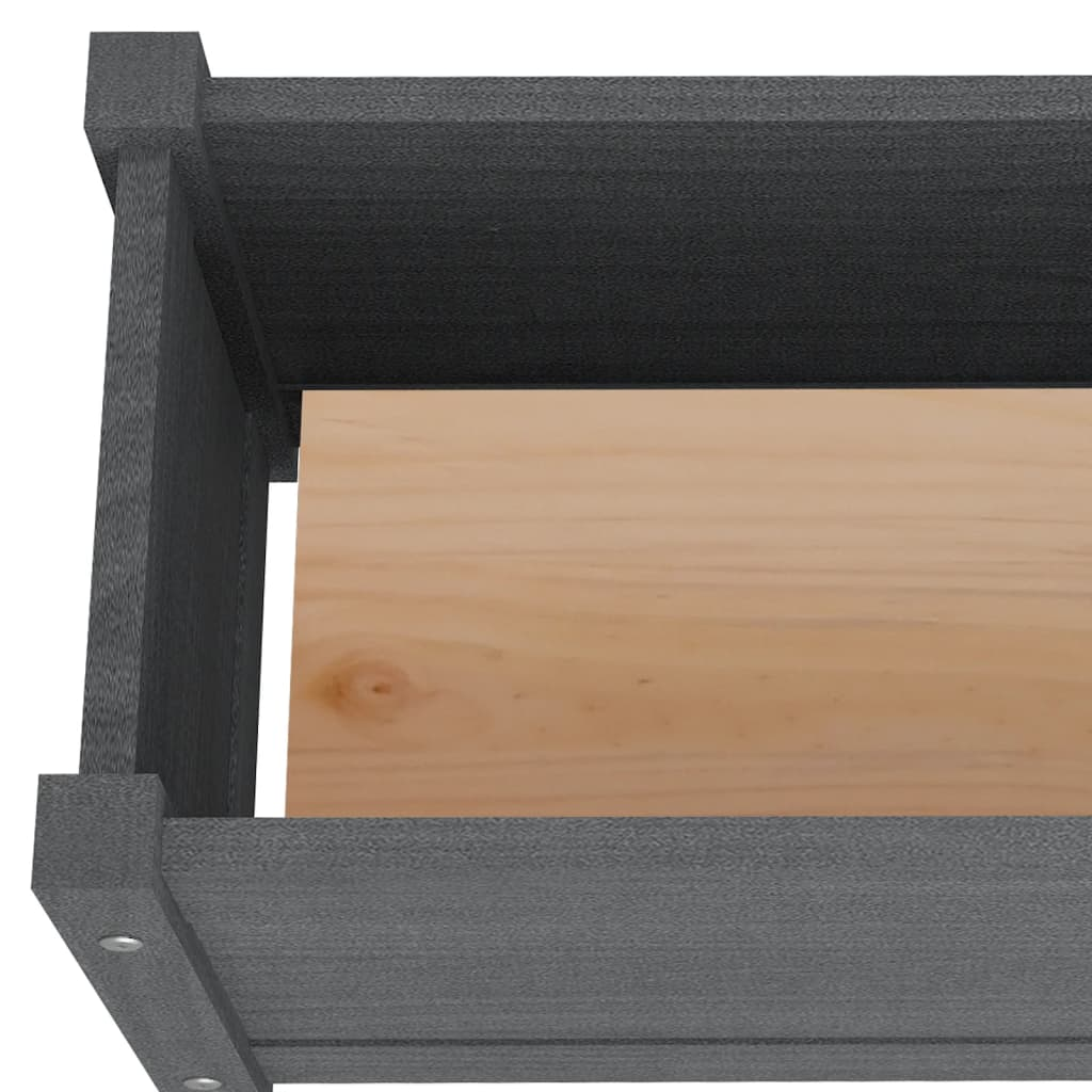 vidaXL Garden Raised Beds 2 pcs Gray 59.1"x12.2"x12.2" Solid Wood Pine