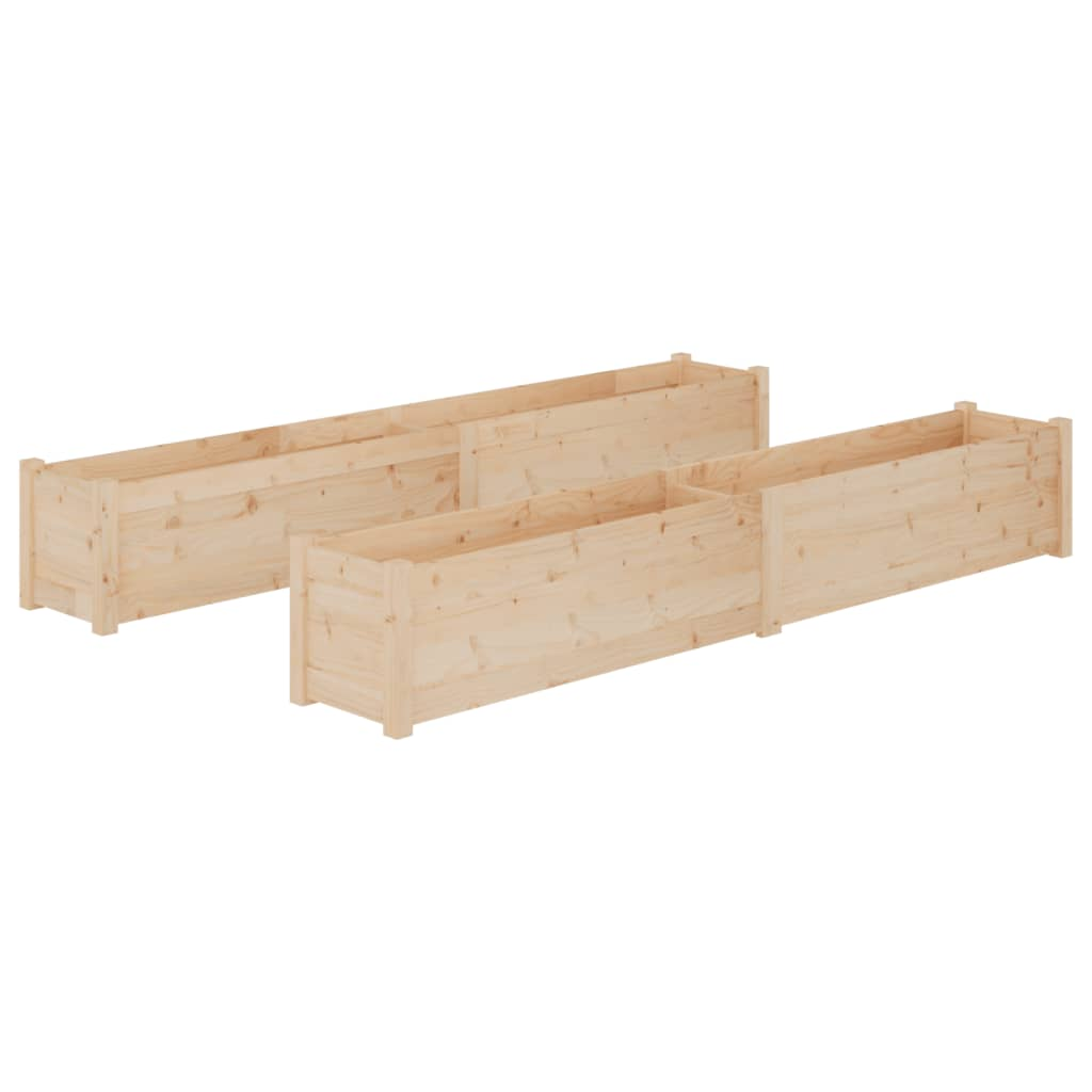 vidaXL Garden Planters 2 pcs 78.7"x12.2"x12.2" Solid Wood Pine