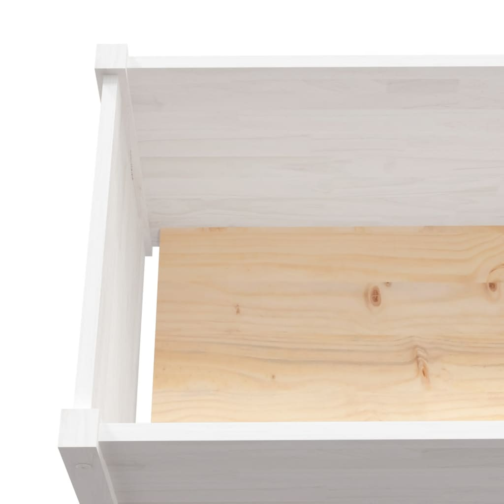 vidaXL Garden Planter White 59.1"x19.7"x27.6" Solid Wood Pine