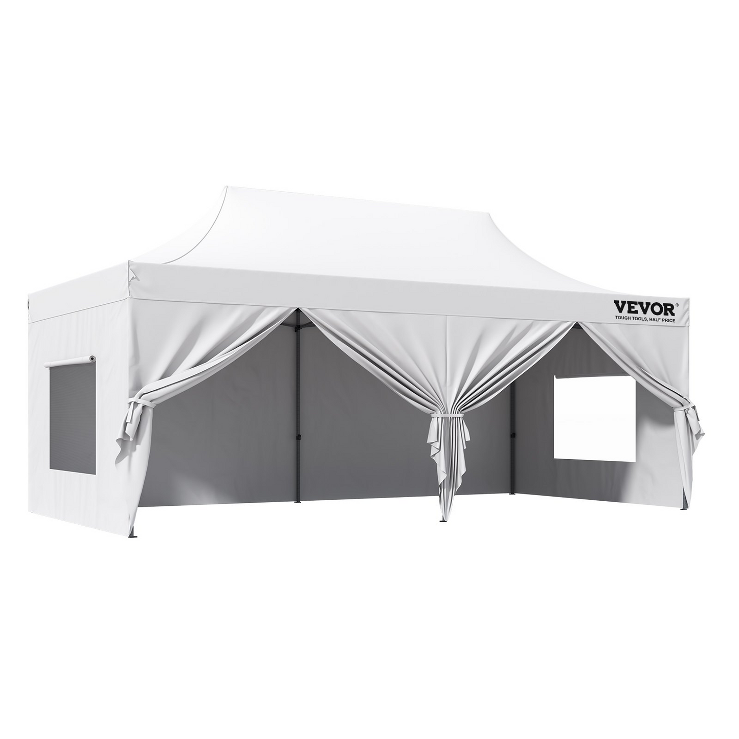 VEVOR 10x20 FT Pop up Canopy with Removable Sidewalls, Instant Canopies Portable Gazebo & Wheeled Bag, UV Resistant Waterproof, Enclosed Canopy Tent for Outdoor Events, Patio, Backyard, Party, Parking