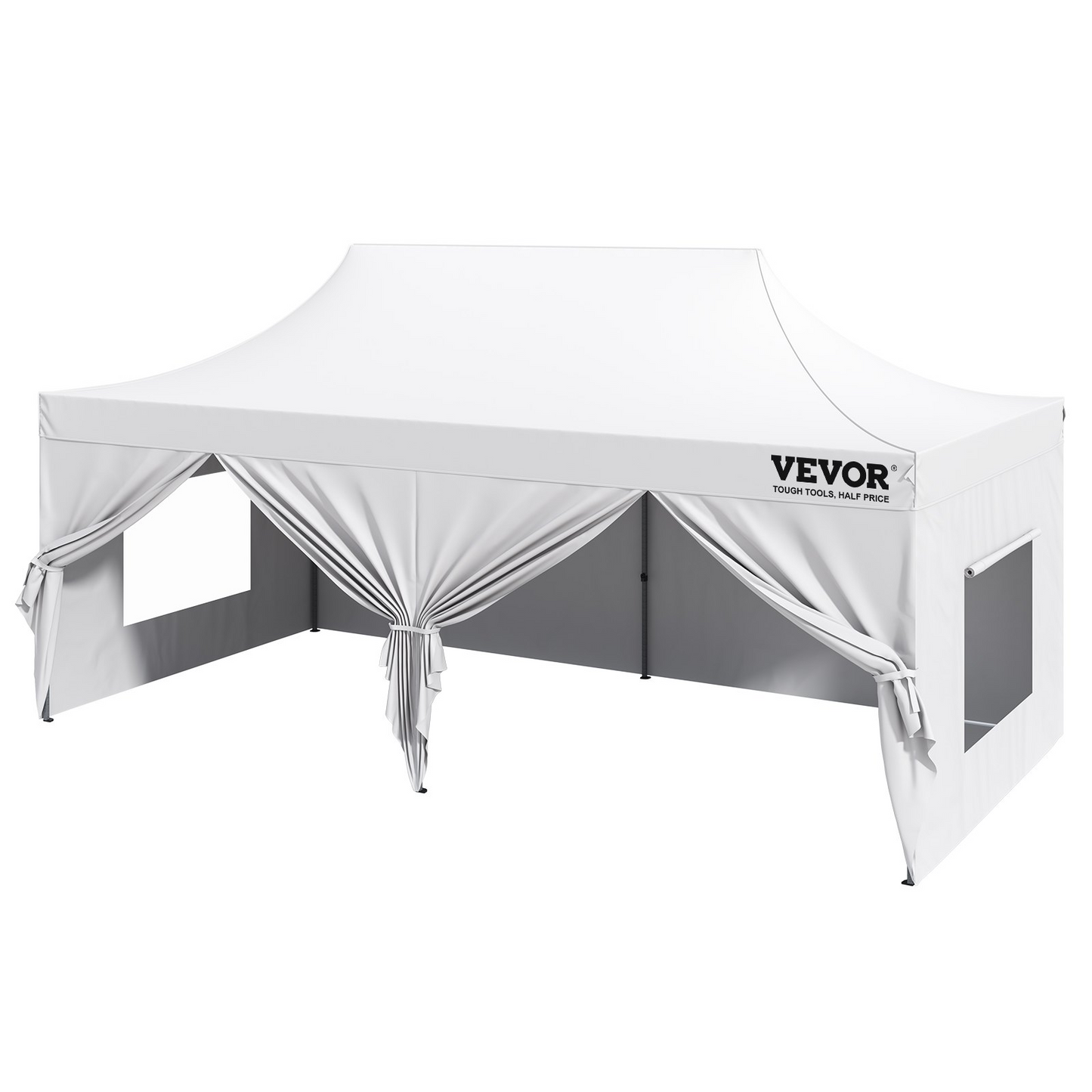 VEVOR 10x20 FT Pop up Canopy with Removable Sidewalls, Instant Canopies Portable Gazebo & Wheeled Bag, UV Resistant Waterproof, Enclosed Canopy Tent for Outdoor Events, Patio, Backyard, Party, Parking