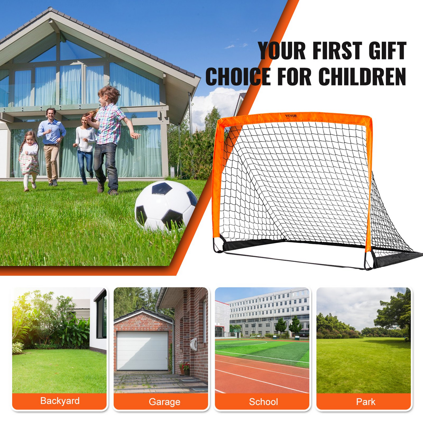 VEVOR Portable Soccer Goal, 4x3 ft Kids Backyard Soccer Net, Foldable Pop Up Practice Soccer Net, Mini Youth Training Soccer Goal Set, All-Weather Indoor Outdoor Soccer Goals with Carry Bag, 1 Pack