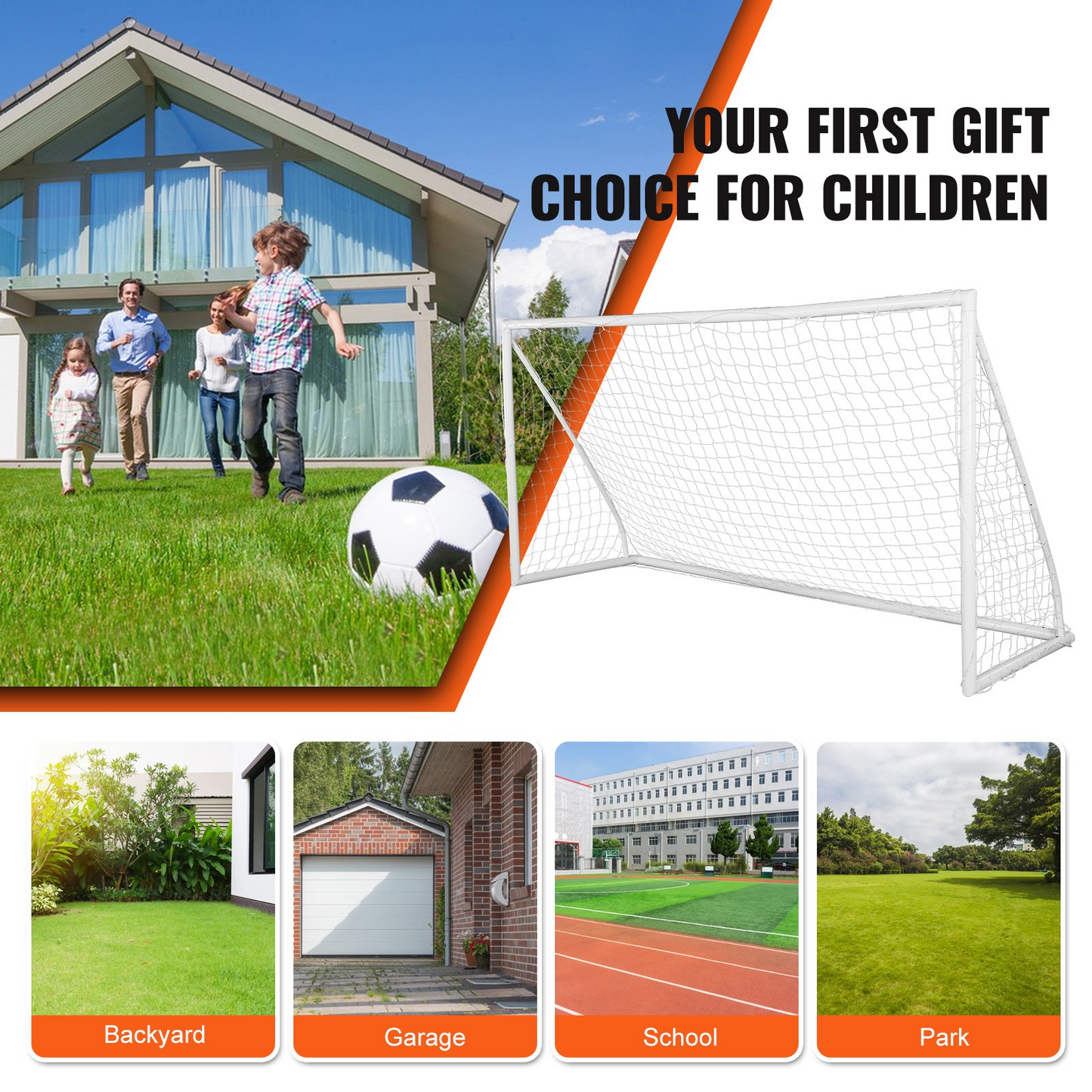 VEVOR Portable Soccer Goal, 12x6 ft Soccer Net, Adults Kids Backyard Soccer Net, Large Practice Soccer Net, Youth Training Soccer Goal Set, All-Weather Outdoor Soccer Goals with Carry Bag, 1 Pack