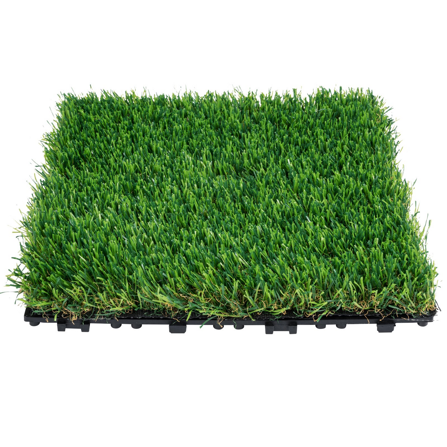 VEVOR Artifical Grass Tiles Interlocking Turf Deck Set, 18 Pack - 12"x12", Synthetic Fake Grass Self-draining Mat Flooring Decor Pad, Perfect For Multi-Purpose Indoor Outdoor Entryway Scraper Dog Mats