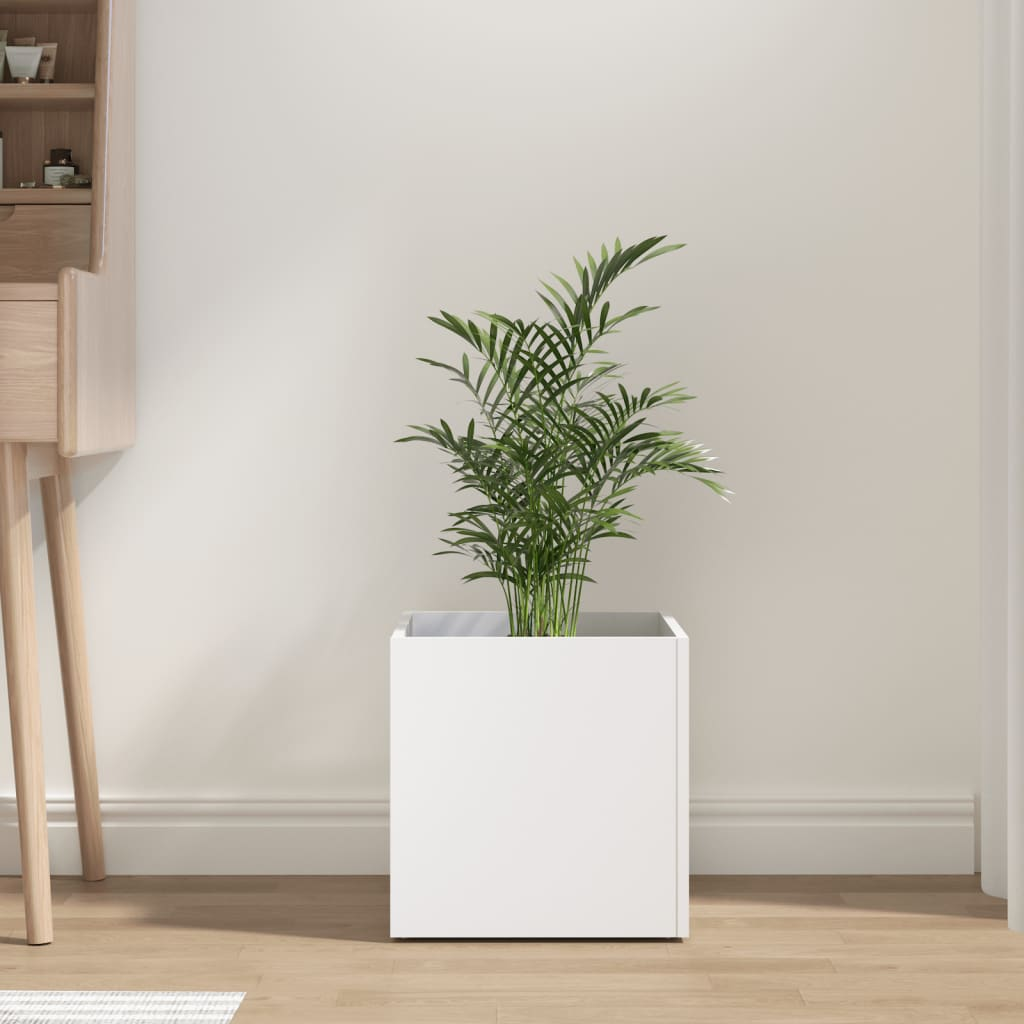 vidaXL Planter Box White 15.7"x15.7"x15.7" Engineered Wood