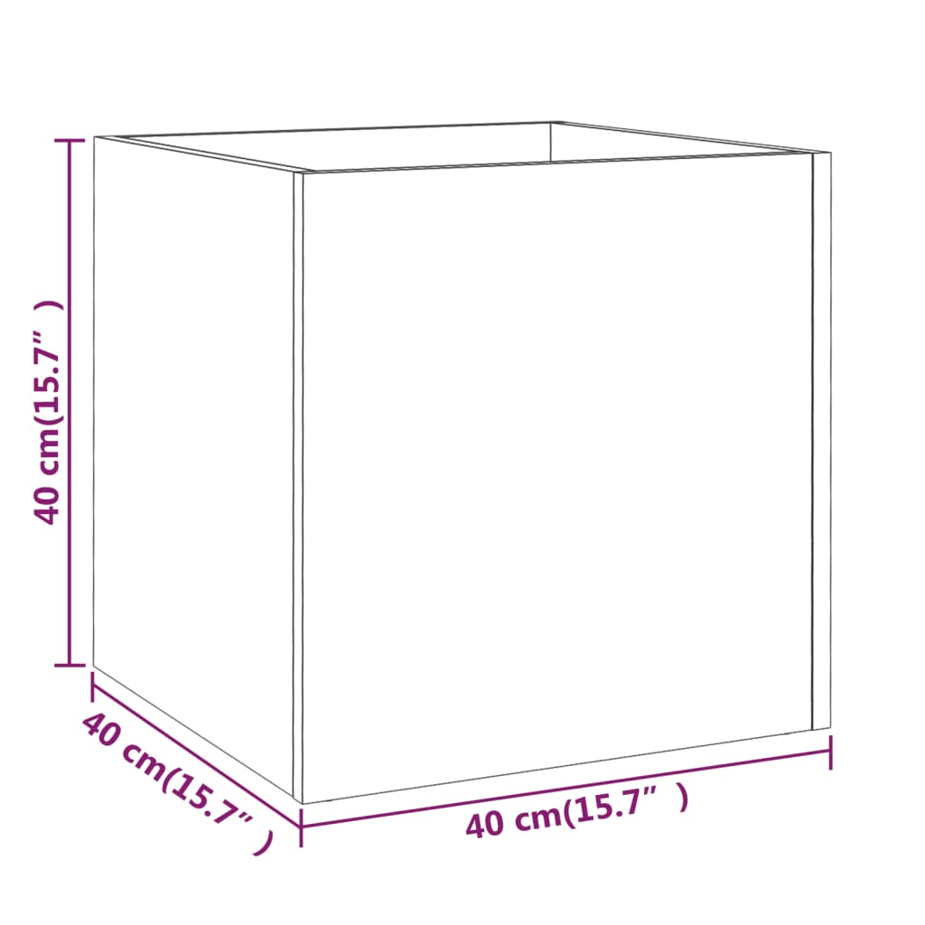 vidaXL Planter Box White 15.7"x15.7"x15.7" Engineered Wood