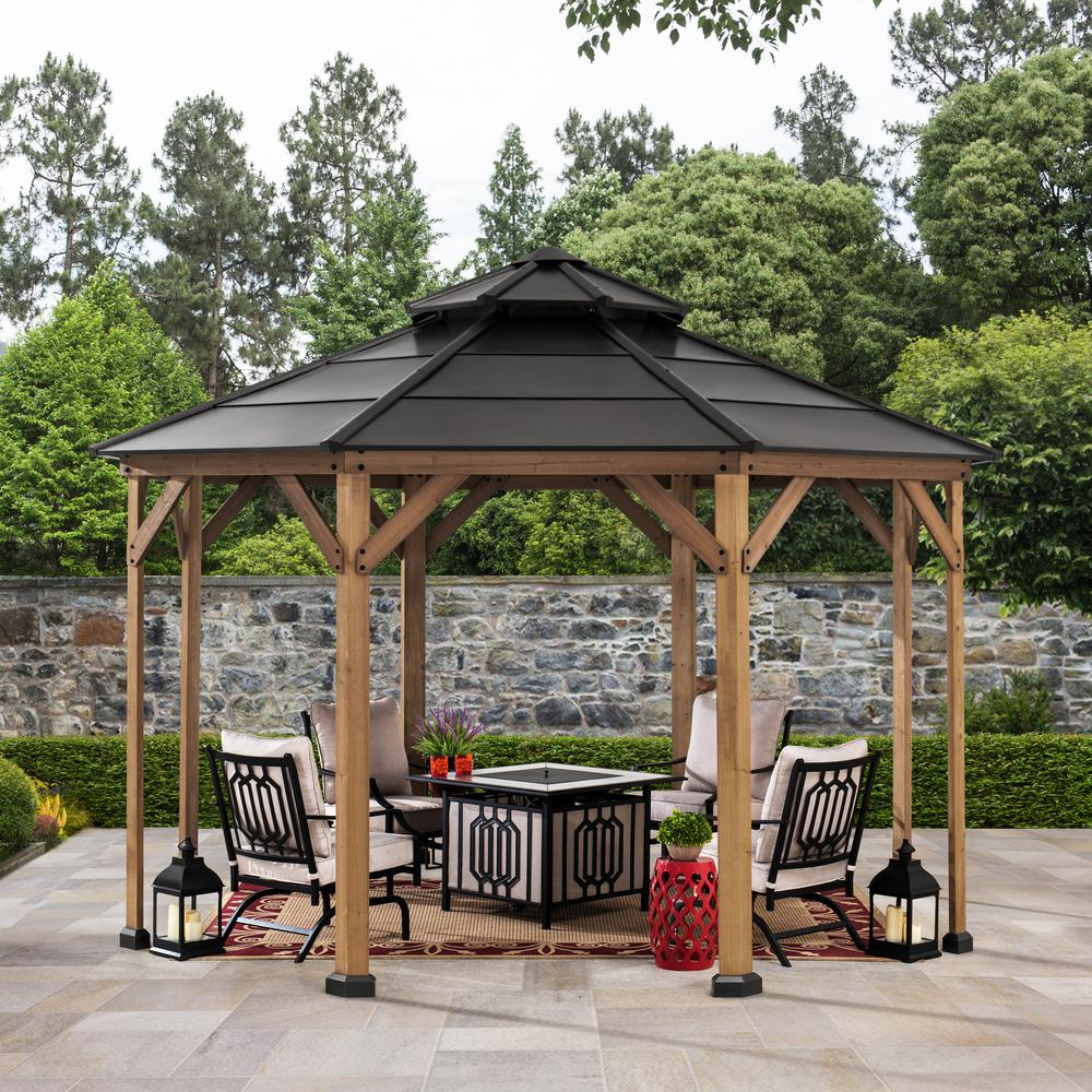 Ion Collection 13 x 13 ft. Cedar Framed Octagon Gazebo