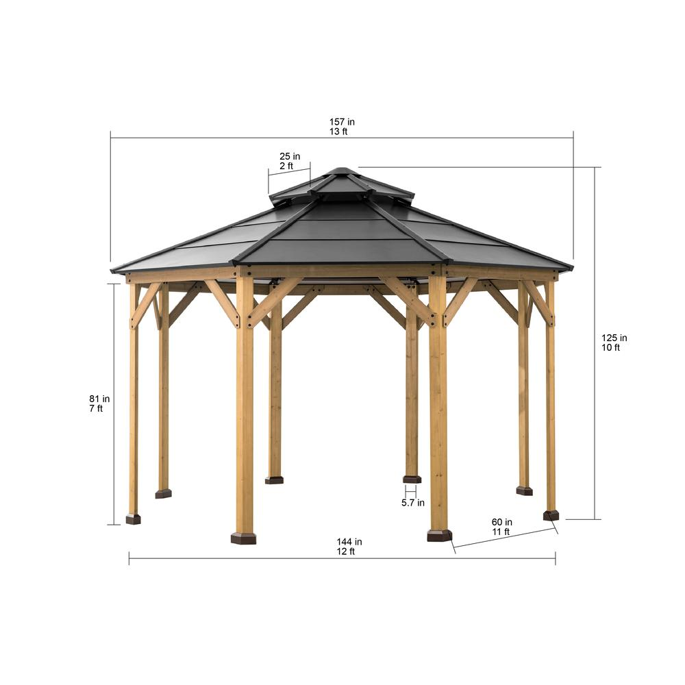 Ion Collection 13 x 13 ft. Cedar Framed Octagon Gazebo