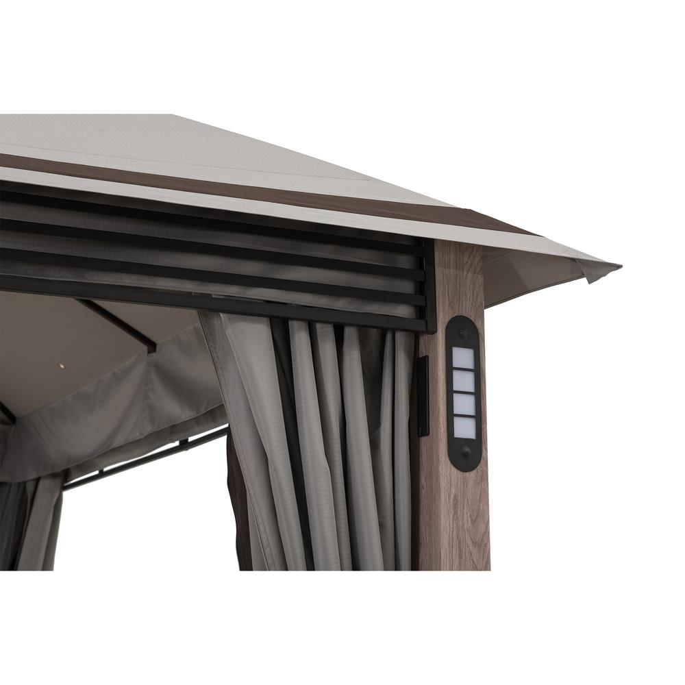 Monterey Park 2-tier Patio Gazebo with LED Lighting and Bluetooth Sound