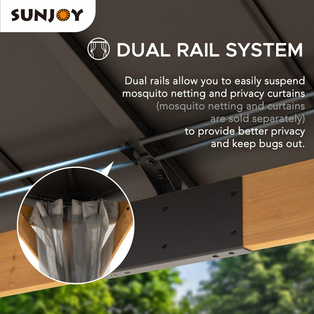 Sunjoy 12 ft. x 20 ft. Cedar Framed  Gazebo with Steel Hardtop
