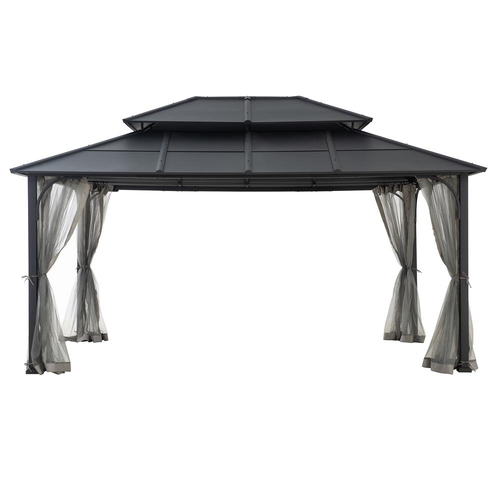 Hardtop Gazebo, Heavy Duty Steel Frame Metal Gazebo, Outdoor Gazebo