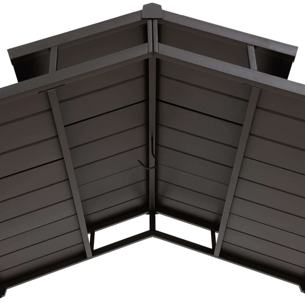 5 ft. x 8 ft. Brown Steel 2-tier Grill Gazebo Hardtop