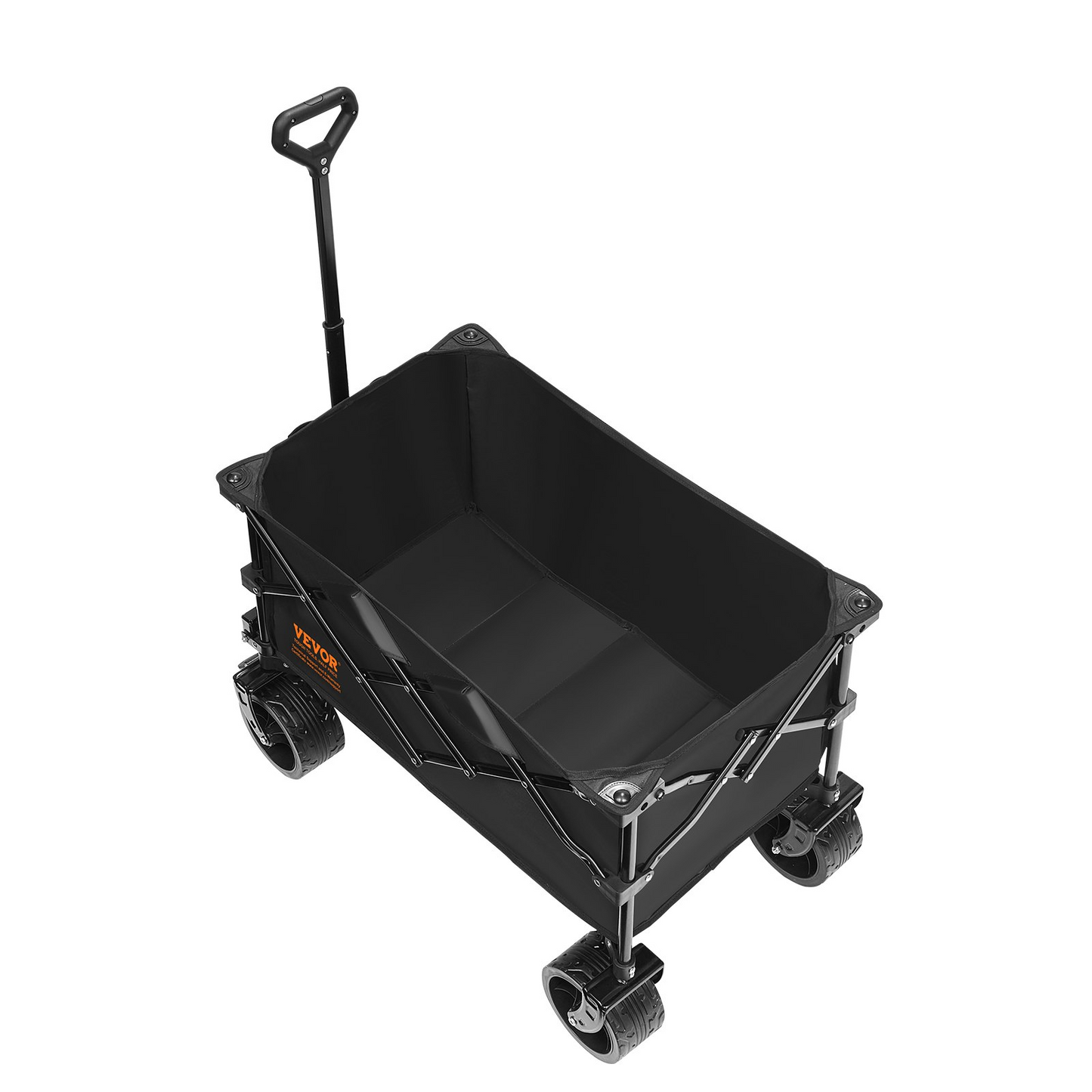 VEVOR Collapsible Folding Wagon, 150 L Beach Wagon Cart with All-Terrain Wheels, Heavy Duty Folding Wagon Cart Max 265 lbs with Drink Holders, Sports Wagon for Camping, Shopping, Garden