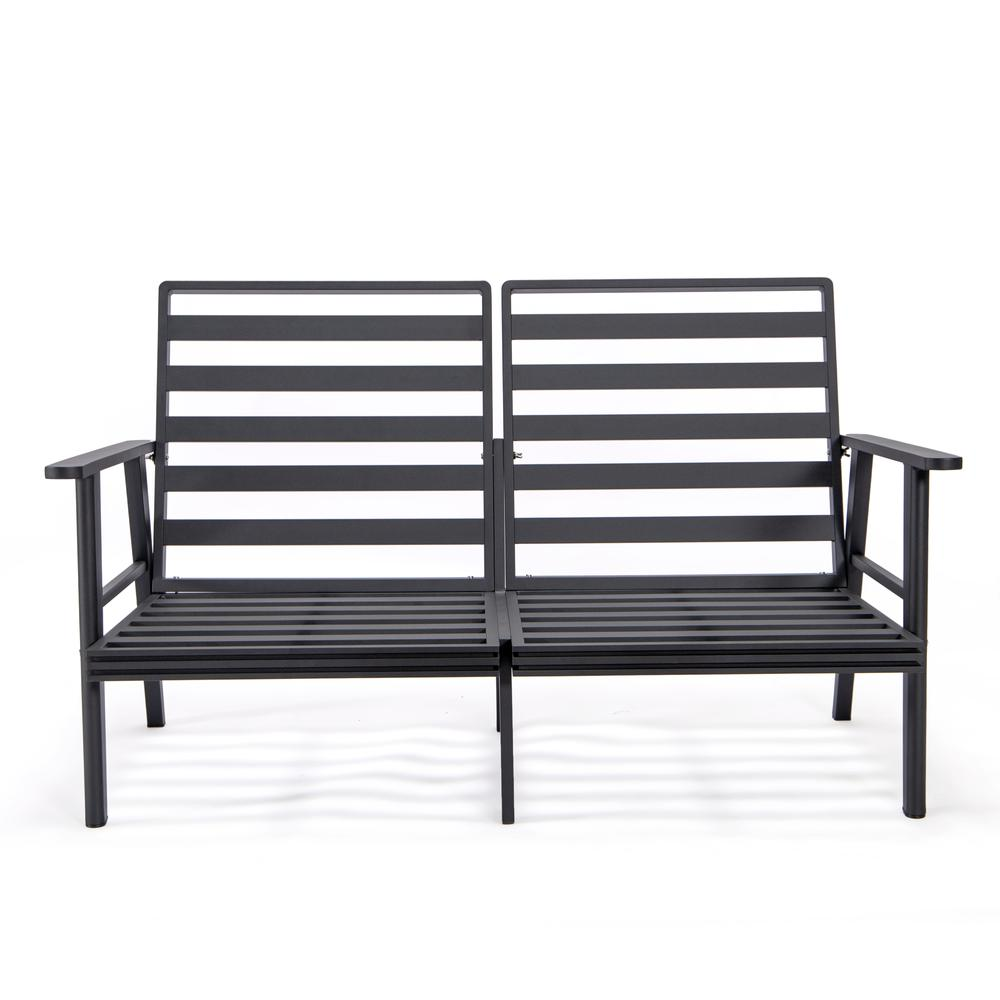 Outdoor Patio Loveseat with Black Aluminum Frame