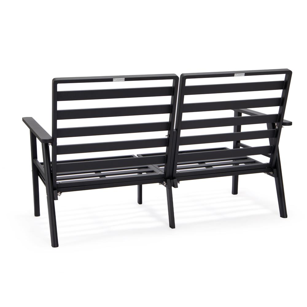 Outdoor Patio Loveseat with Black Aluminum Frame