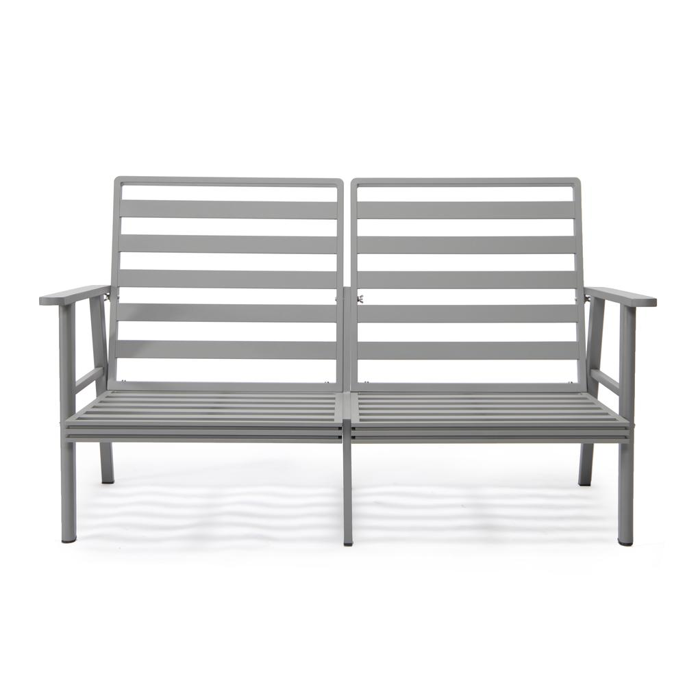 Outdoor Patio Loveseat with Gray Aluminum Frame