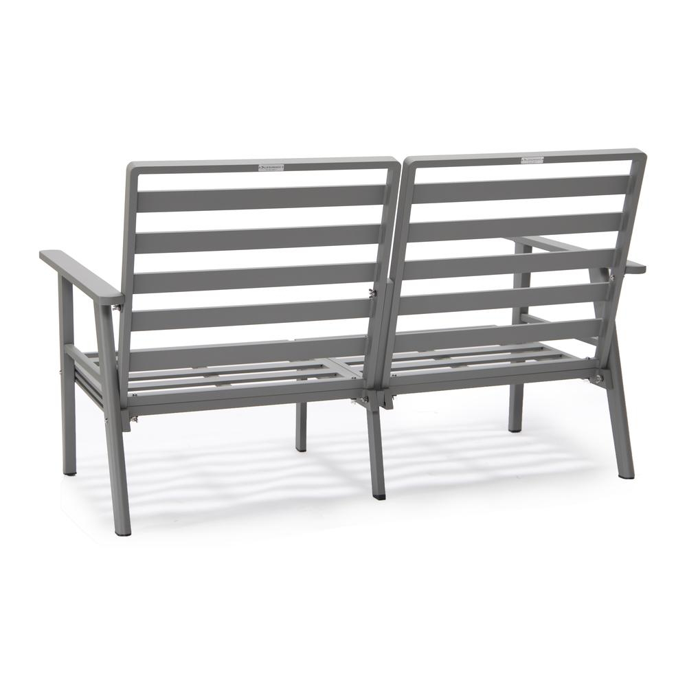 Outdoor Patio Loveseat with Gray Aluminum Frame