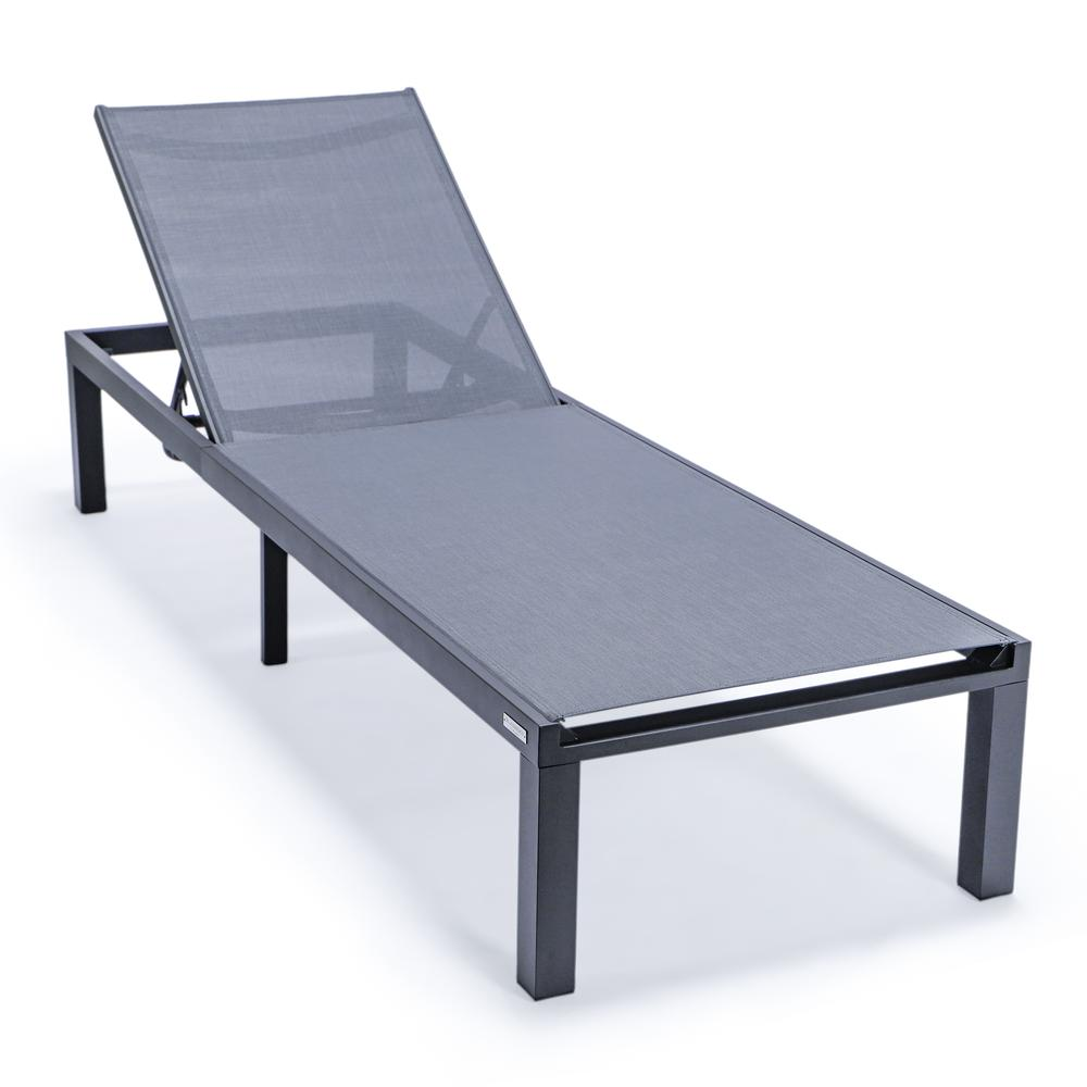 Black Aluminum Outdoor Patio Chaise Lounge Chair