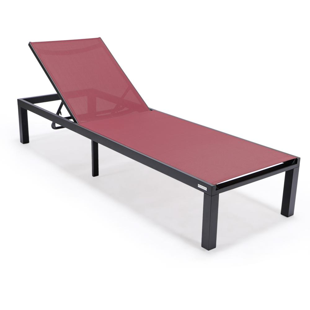 Black Aluminum Outdoor Patio Chaise Lounge Chair